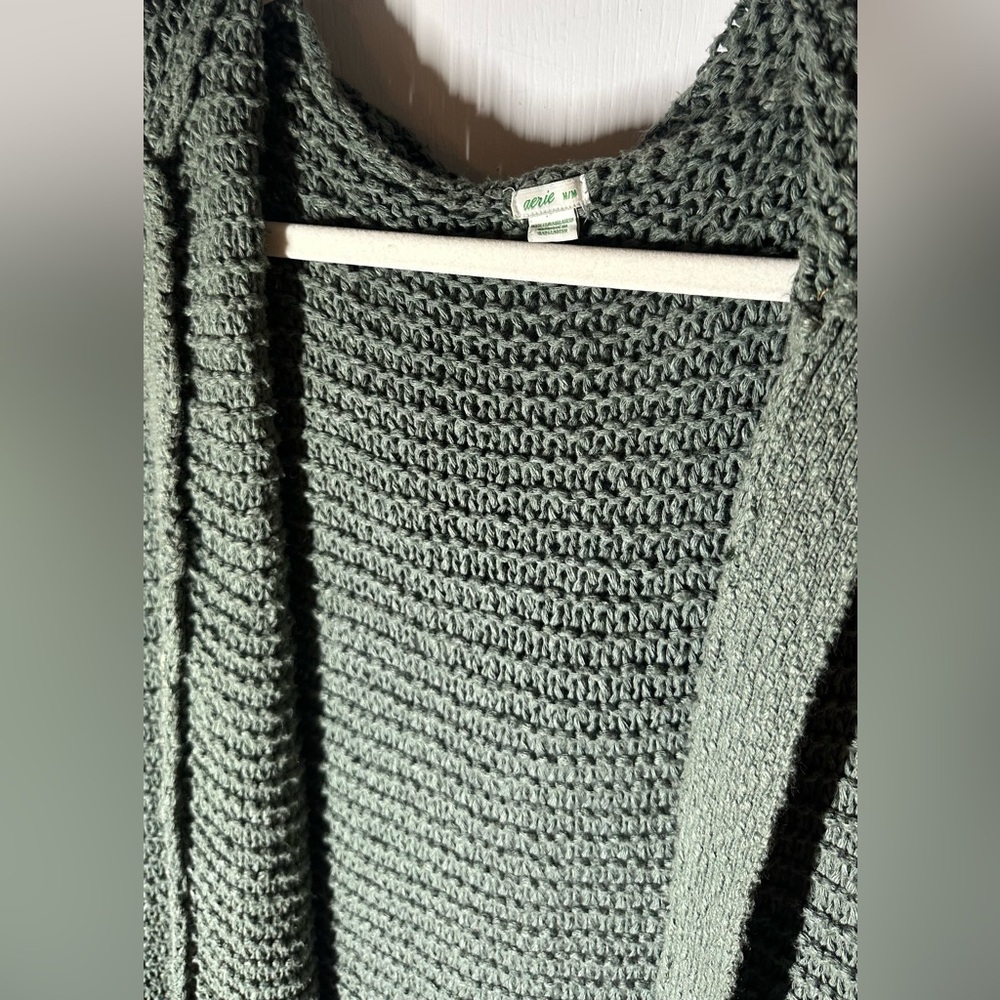 Aerie Green Chunky Knit Cardigan